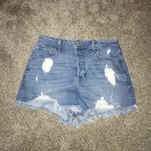 Hollister Ultra High-Rise Mom Denim Ripped Jean Shorts
